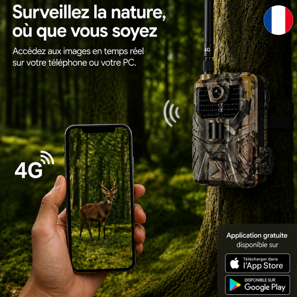 Caméra de Chasse 4K avec écran 4G+
