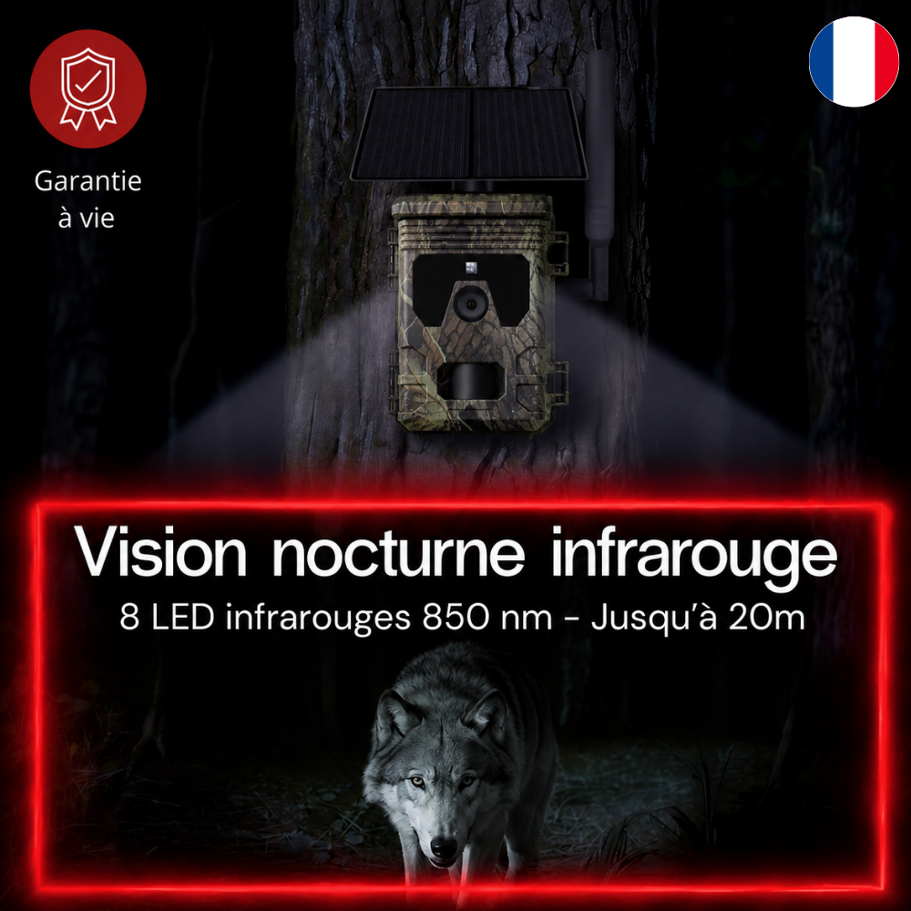 Caméra de Chasse Solaire 4K Ultra HD